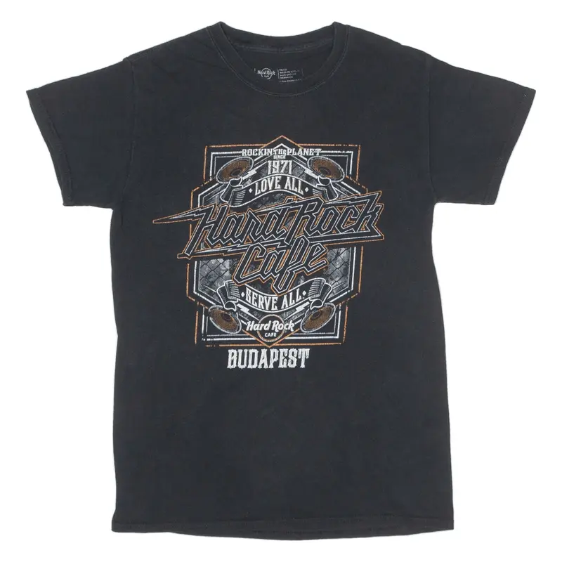 HARD ROCK CAFE Budapest T-Shirt Black Short Sleeve Mens S
