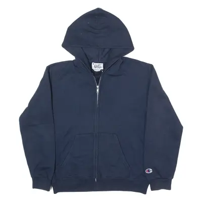 CHAMPION Boys Blue Hoodie Full Zip M