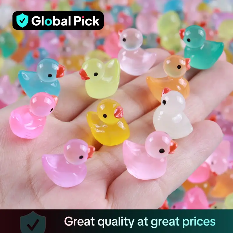 15/25/50/100 Mini Luminous Ducklings, DIY Resin Toy, Phone Cases Landscape Potted Plant Decoration, Handmade DIY Decorations,...
