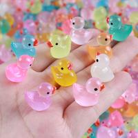 Pastel Mini Luminous Ducks, 1 Set DIY Creative Resin Toy Accessories, DIY Decoration for Phone Case, Landscape Potted Plant D...