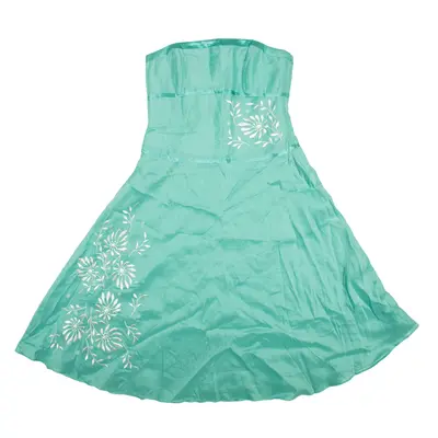 MONSOON Fit & Flare Dress Blue Floral Sleeveless Knee Length Womens UK 12