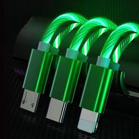 Luminous Mobile Phone Data Cable, 1 Count Phone Charging Cable, LED Party Light Micro USB Type C Charger Cable For Samsung iP...