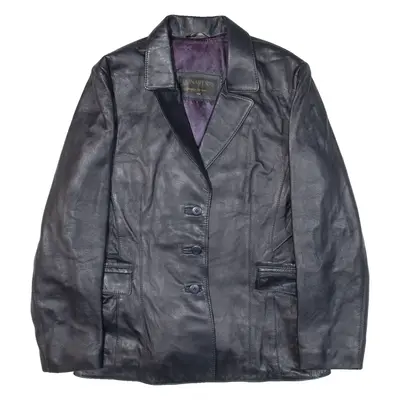 LEONARDO'S Womens Blazer Jacket Blue M