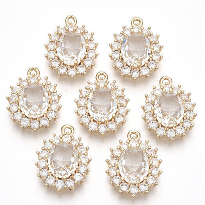 Transparent Faceted Glass Pendants
