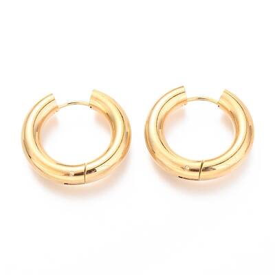 202 Stainless Steel Huggie Hoop Earrings