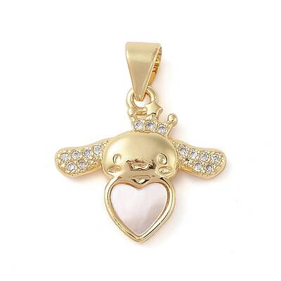 Brass Micro Pave Clear Cubic Zirconia Pendants