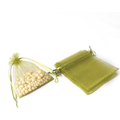 100Pcs Rectangle Organza DIY Craft Drawstring Bags