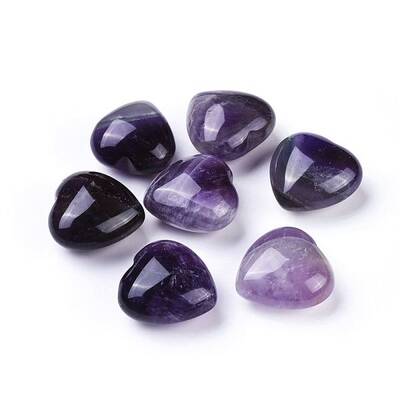 Natural Amethyst Heart Love Stone