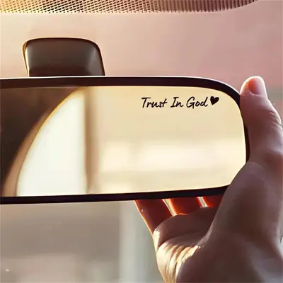Trust in God Letter Car Mirror Sticker, Car Mirror Decal, Cute Vinyl Decal, Christian Car Mirror Decal, Religious Car Accesso...