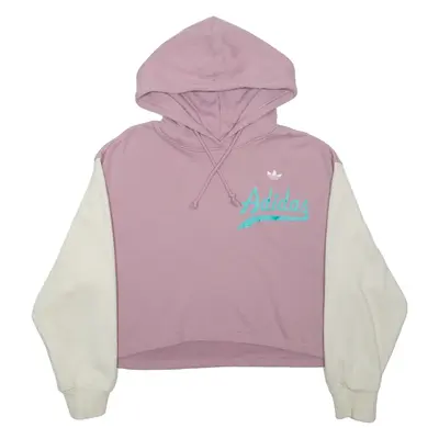 ADIDAS Cropped Womens Purple Hoodie UK 6