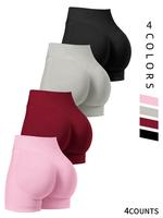 Women's Solid High Waist Sports Shorts, Breathable Comfortable High Stretch Shorts, Ladies Sportswear for Indoor Outdoor Exer...