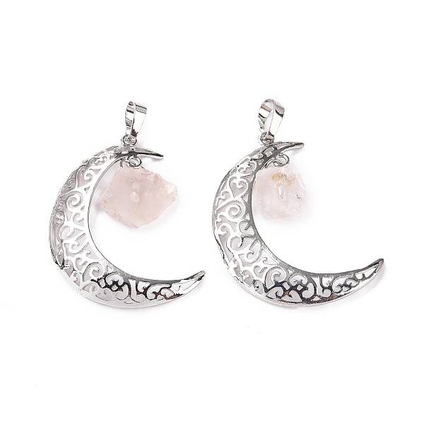 Natural Rose Quartz Nuggets Pendants