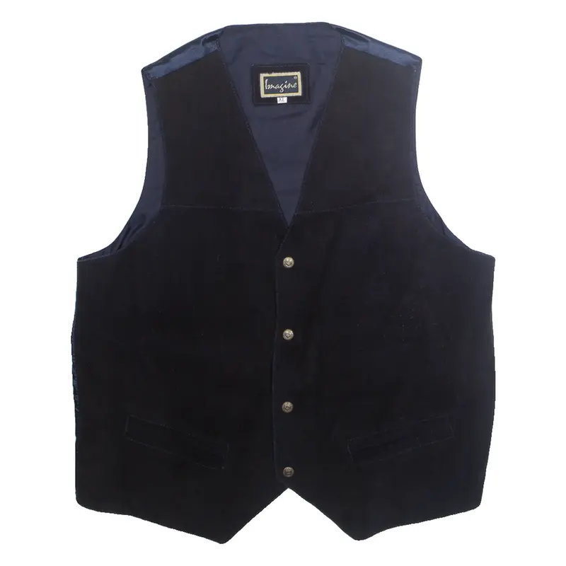 LINASINE Mens Waistcoat Blue XL