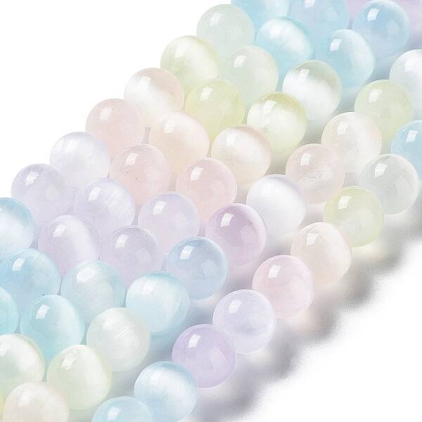 Natural Selenite Beads Strands