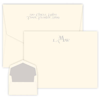Sand Monogram Apex Card - Raised Ink