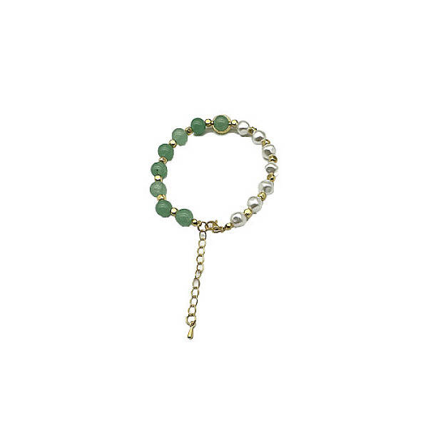 Natural Green Aventurine Round Beaded Bracelet