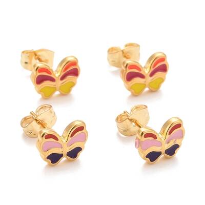 304 Stainless Steel Enamel Stud Earrings