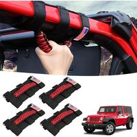 4 Pack Grab Handles Paracord Roll Bar for Jeep Wrangler Accessories CJ YJ TJ JL JK LJ JLU JKU Sahara Freedom Rubicon,Gladiato...