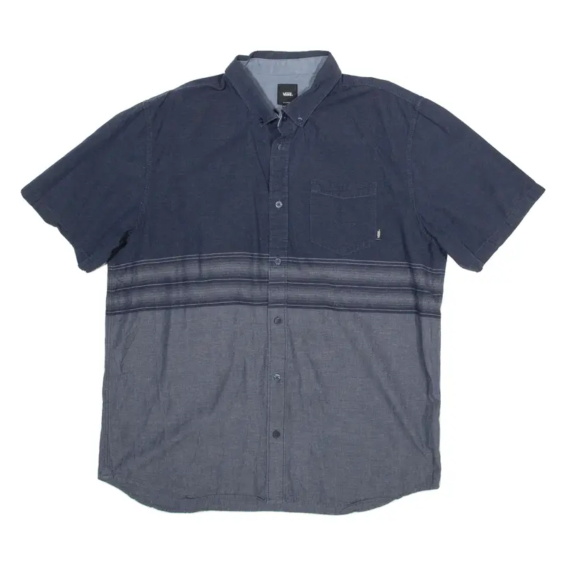 VANS Classic Fit Mens Plain Shirt Blue XL
