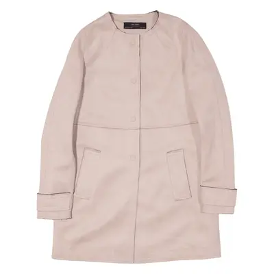 ZARA Basic Overcoat Jacket Pink Faux Suede Womens S