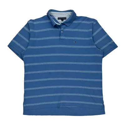 Tommy Hilfiger Striped Polo Shirt - XL Blue Cotton