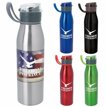 24 Customized Spectra Bottle - 25 oz - Flip-Top