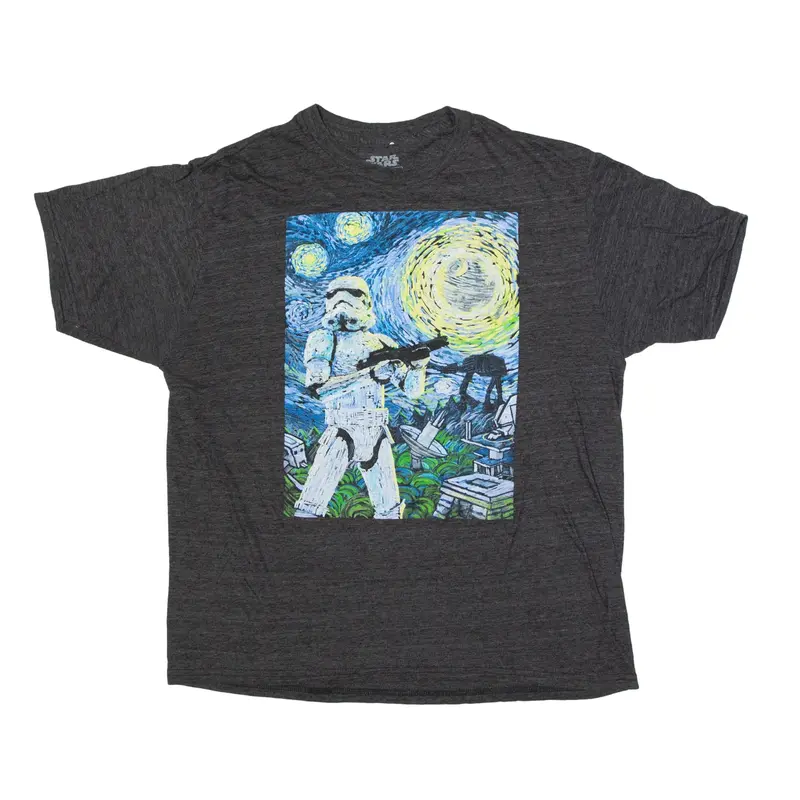 STAR WARS Storm Trooper Painting T-Shirt Grey Short Sleeve Mens XL
