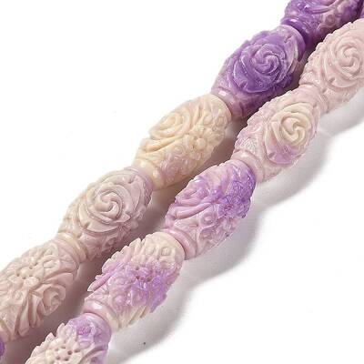 Synthetic Shell Dyed Carved Beads Strands