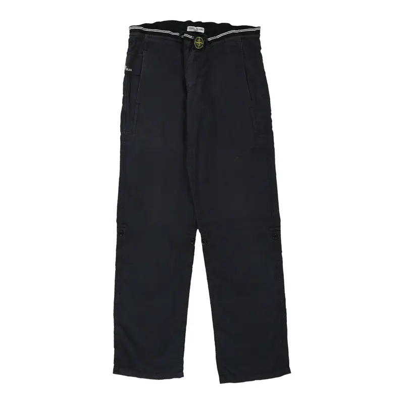 Age 14 Stone Island Trousers - 30W 30L Navy Cotton Blend | Size: 30