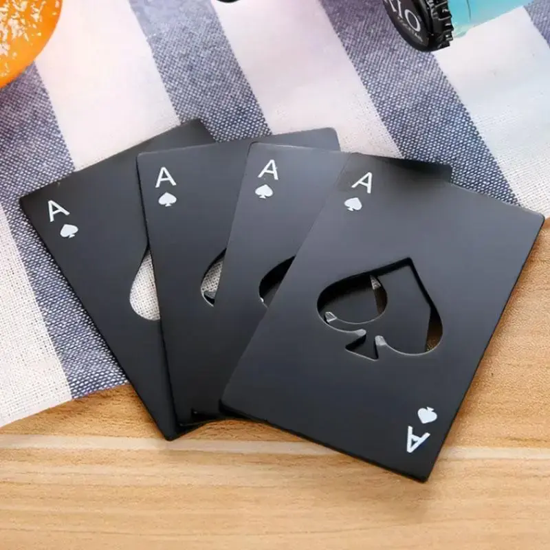 Creative Playing Card Shaped Bottle Opener, 1  Count Poker Card Design Iron Bottle Opener, Multi-functional Bottle Cap Remove...