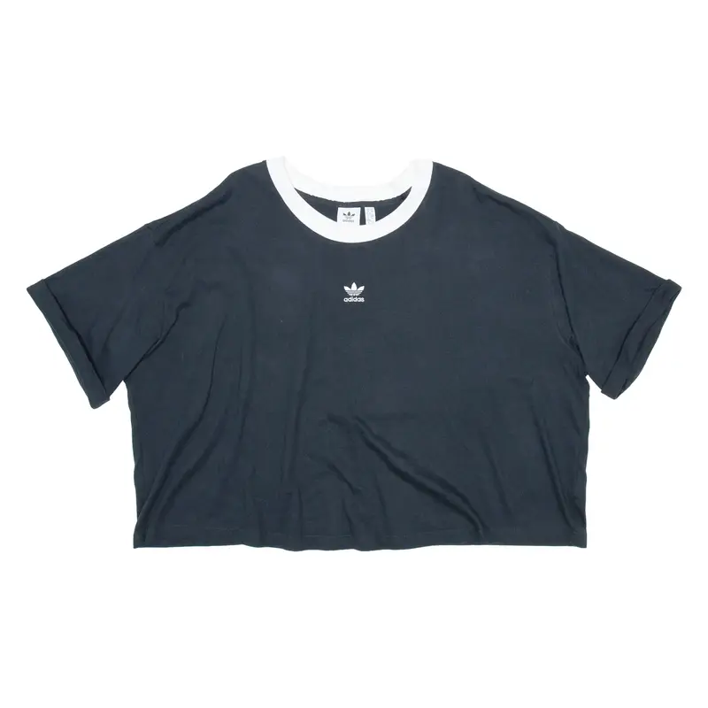 ADIDAS Cropped Womens T-Shirt Black 4XL