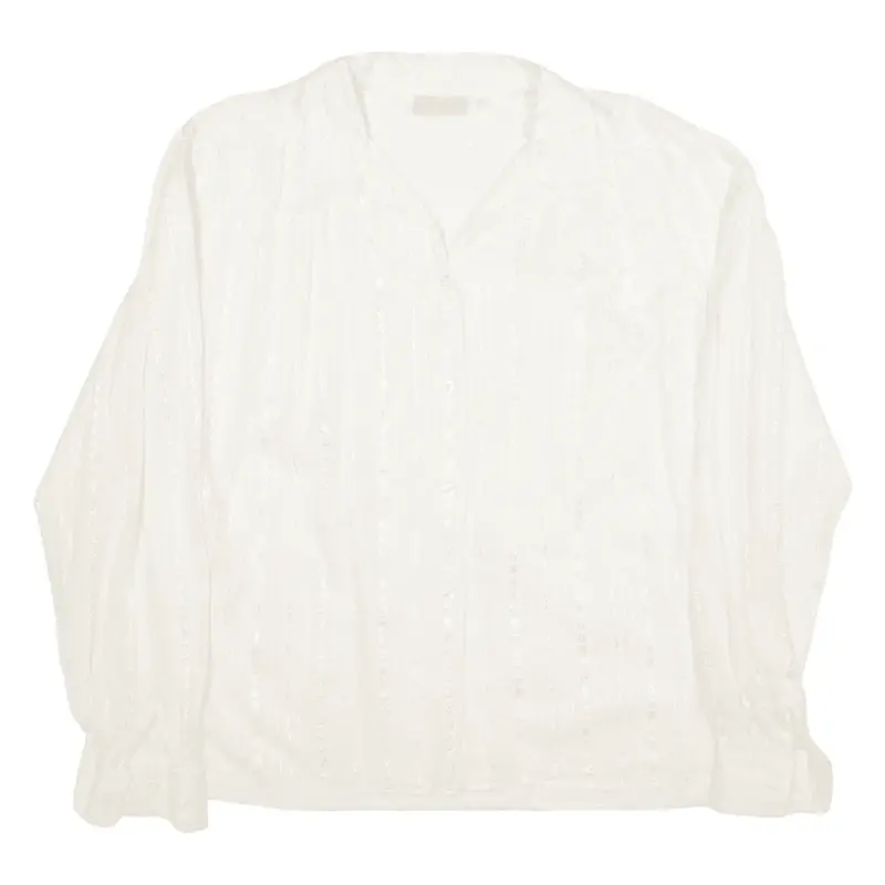 JULIETTA Shirt White Striped Long Sleeve Womens L