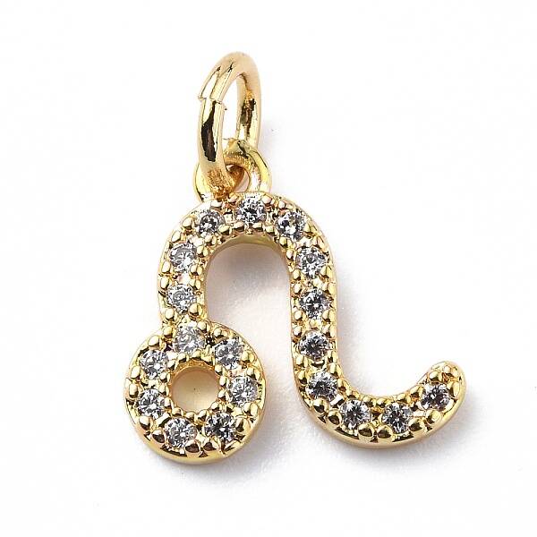 Brass Micro Pave Cubic Zirconia Charms