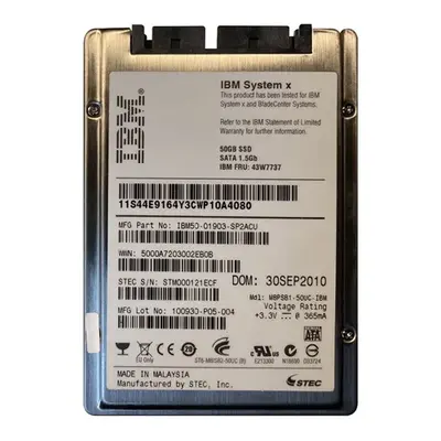 IBM 43W7737 | 50GB Single-Level Cell SATA 1.5Gb/s 1.8-Inch Solid State Drive