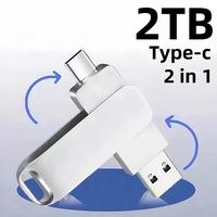 DM 2TB Dual USB-C & USB-A Flash Drive-High Speed Portable with Keychain Hole for Smartphone and Tablets USB iPhone Storage,Su...