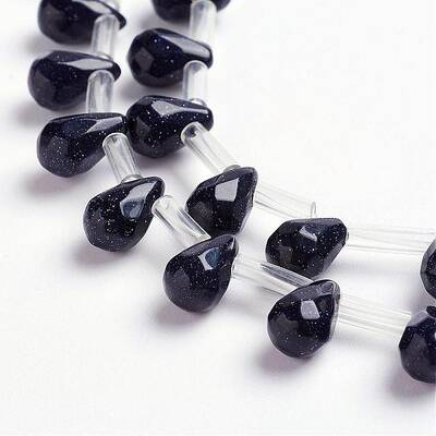 Synthetic Blue Goldstone Beads Strands