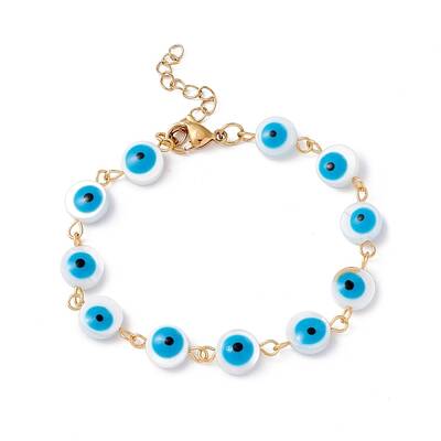 304 Stainless Steel and Enamel Shell Bead Bracelets