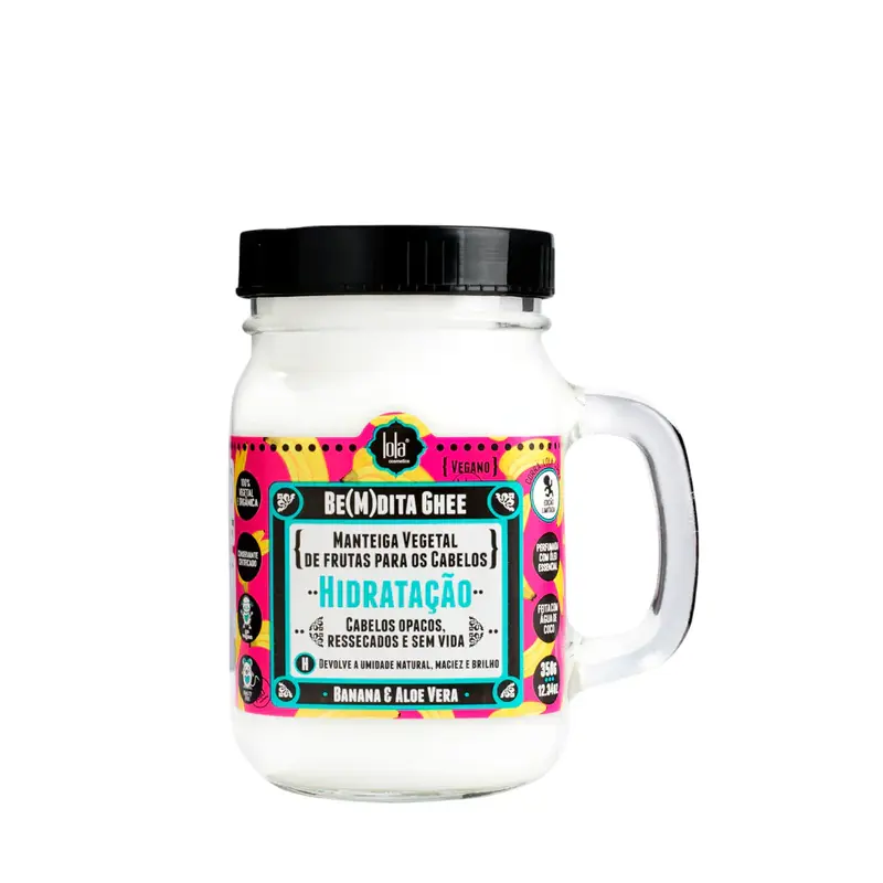 Lola Cosmetics Be(M)dita Ghee Banana & Aloe Vera Maschera per capelli in crema idratante 350 g