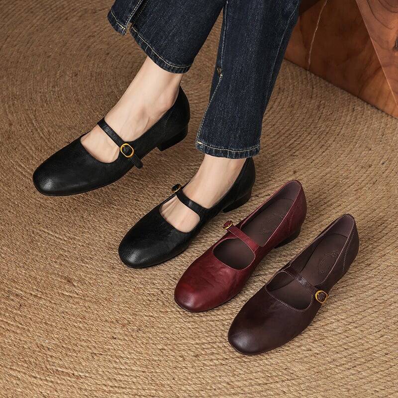 CHIKO Aalaa Round Toe Block Heels Mary Jane Shoes