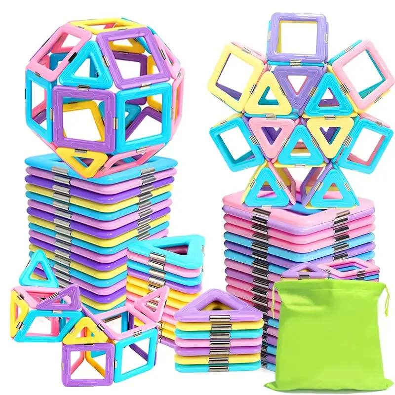 Magnetic Building Blocks for Toddlers Macaron Magnetic Blocks STEM Toys 3D Creativity and Educational Construction Toys Toys ...