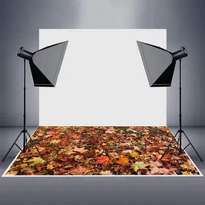 Aperturee Grass Falling Autumn Maple Leaves Rubber Floor Mat - Aperturee