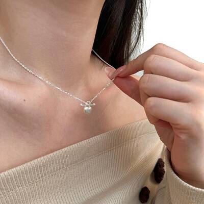Heart 925 Sterling Silver Micro Pave Cubic Zirconia Pendant Necklaces