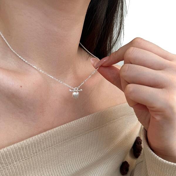Heart 925 Sterling Silver Micro Pave Cubic Zirconia Pendant Necklaces