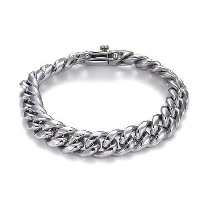 Tarnish Resistant Men's 304 Stainless Steel Cuban Link Chain Bracelets