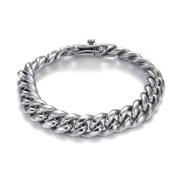 Tarnish Resistant Men's 304 Stainless Steel Cuban Link Chain Bracelets
