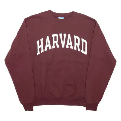 CHAMPION Harvard Mens Sweatshirt Maroon 90s USA S