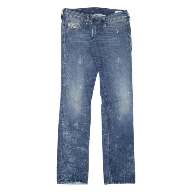 DIESEL Distressed Lowky Womens Jeans Blue Slim Straight Stone Wash W28 L32