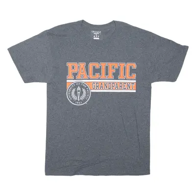 CHAMPION Pacific Grandparent USA T-Shirt Grey Short Sleeve Mens M