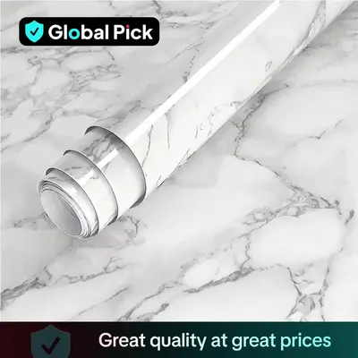 Marble Pattern Self-adhesive Sticker, 1 Roll Waterproof Decorative Paper for Countertop Furniture Table, Decorative Wallpaper...