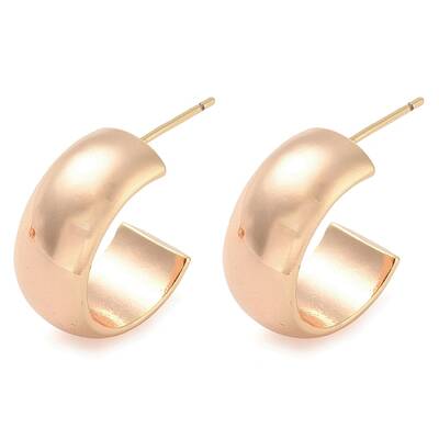 Rack Plating C-Shaped Brass Stud Earrings